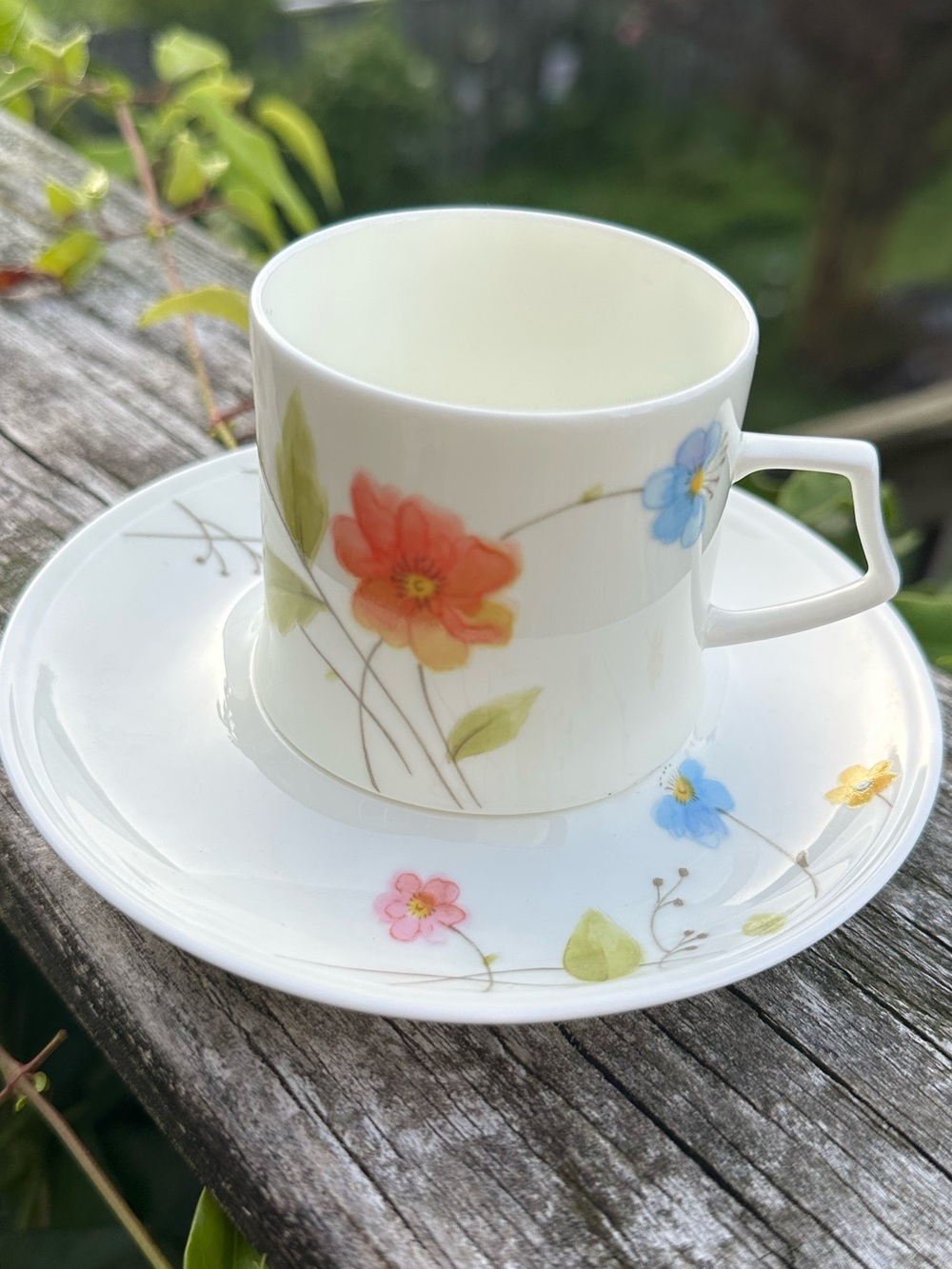 Bone china demitasse cup and saucer